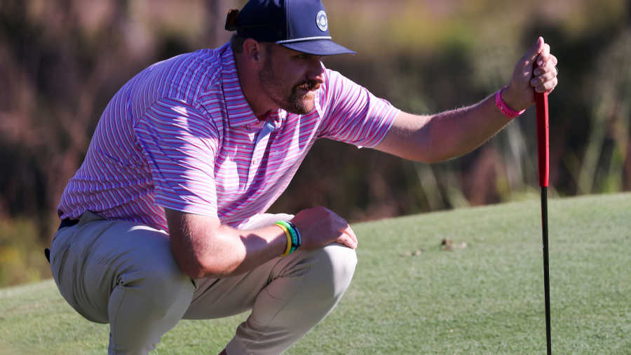 PORT ST. LUCIE, FL - NOVEMBER 16: Evan Wartgow prepares to putt on the first green during the 2025 Assistant PGA Professional Championship at PGA Golf Club - Dye Course on Sunday, November 16, 2025 in Port St. Lucie, Florida. (Photo by Austen Amacker/PGA of America)